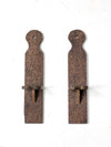 pair of antique wooden yarn swift brackets