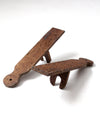 pair of antique wooden yarn swift brackets