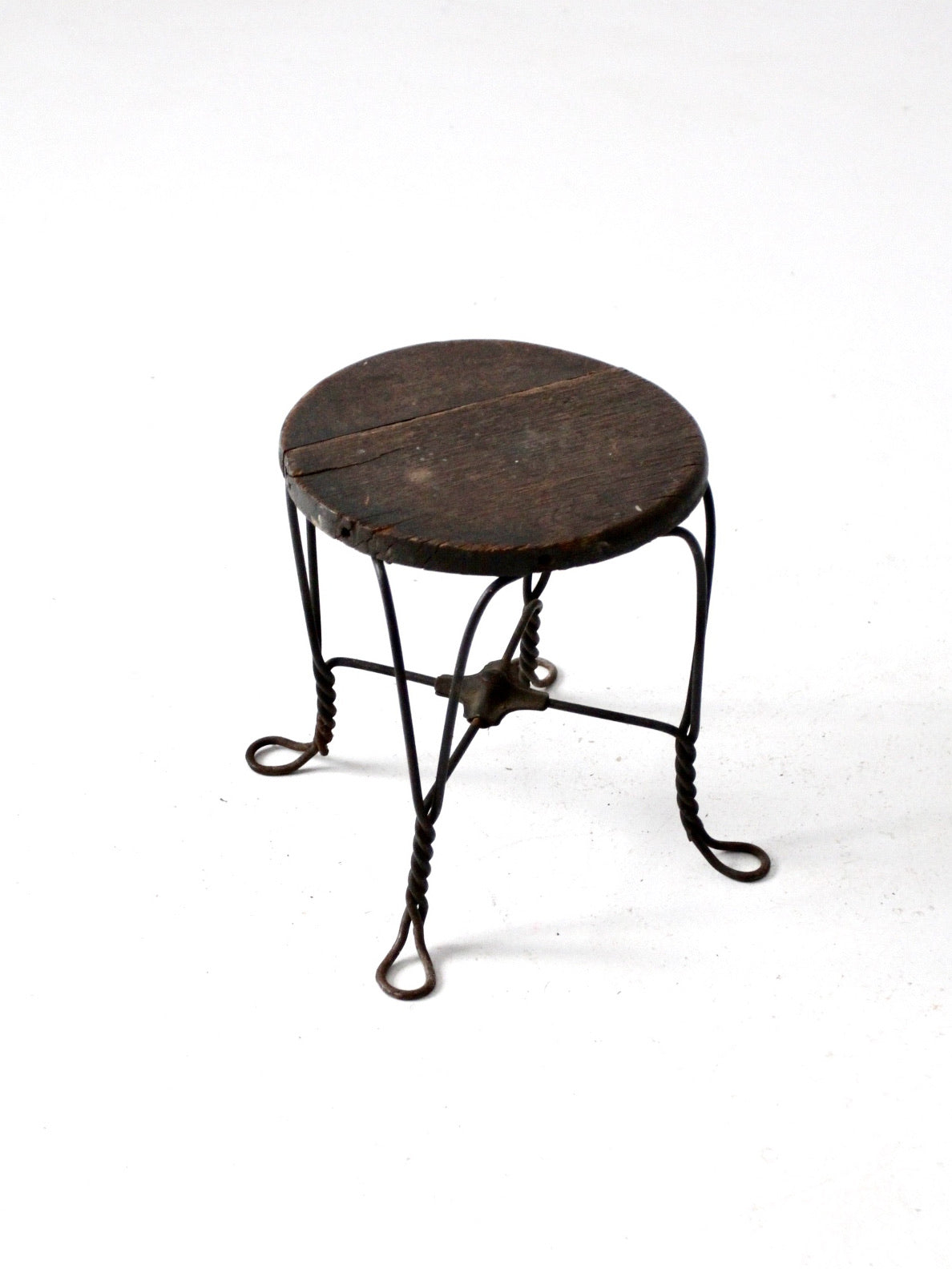 antique Victorian twist leg stool