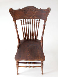 antique press back side chair