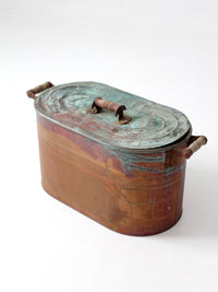 antique copper wash boiler with lid