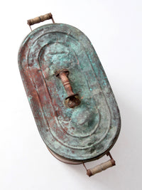 antique copper wash boiler with lid