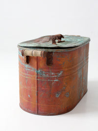 antique copper wash boiler with lid