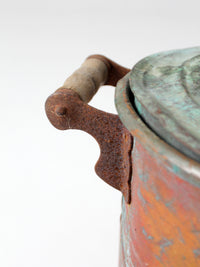 antique copper wash boiler with lid