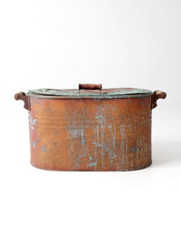 antique copper wash boiler with lid