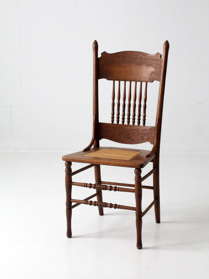 antique press back dining chair