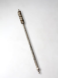 antique painted wood curtain rod with rings