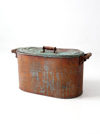 antique copper wash boiler with lid