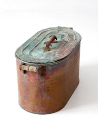 antique copper wash boiler with lid