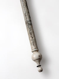 antique painted wood curtain rod with rings