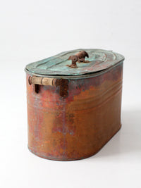 antique copper wash boiler with lid