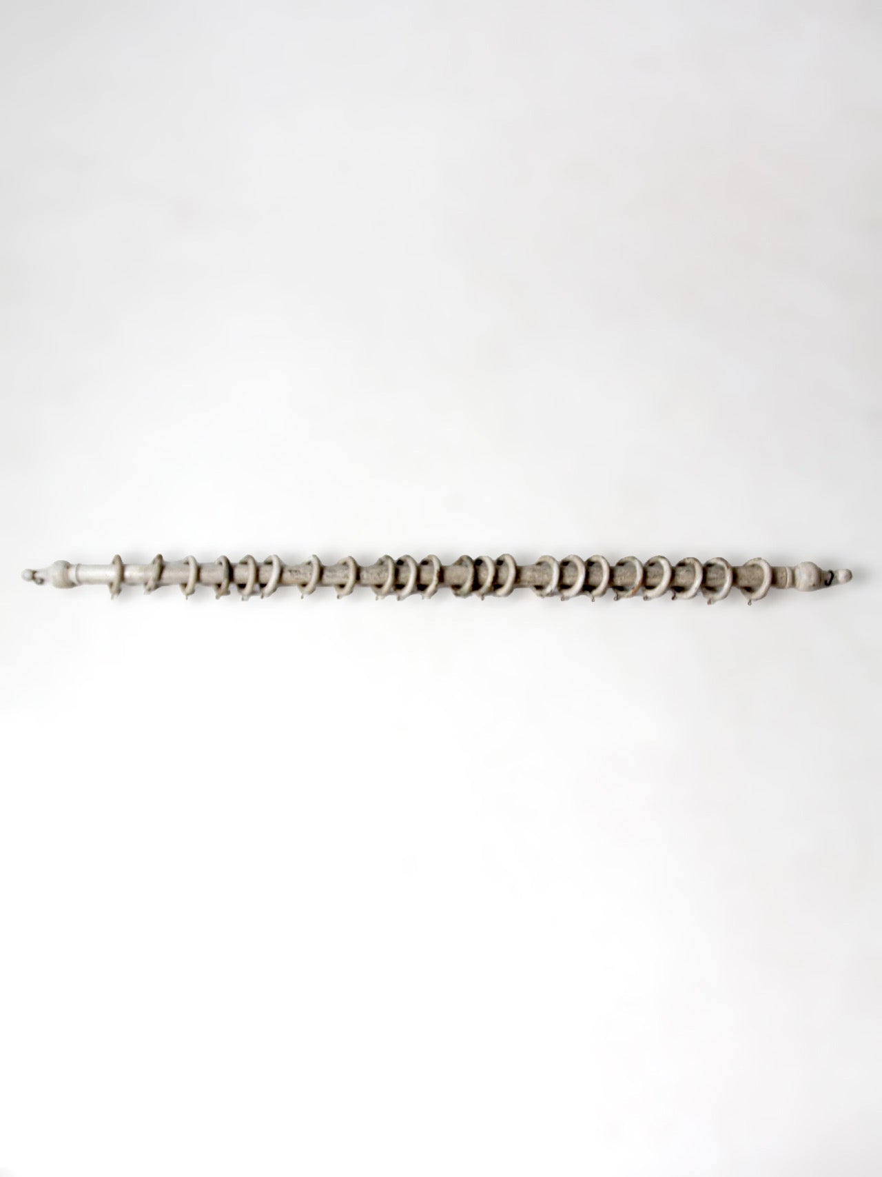 antique painted wood curtain rod with rings