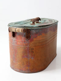antique copper wash boiler with lid