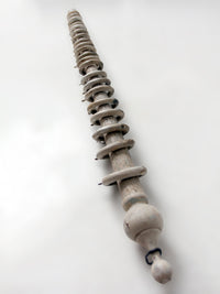 antique painted wood curtain rod with rings