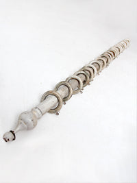 antique painted wood curtain rod with rings