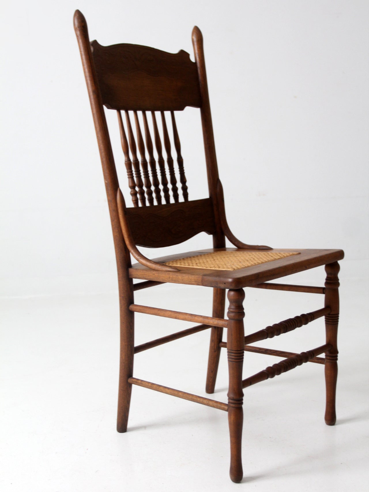 antique press back dining chair