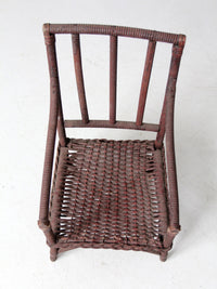 antique American wicker child's chair