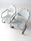 mid century art deco metal lounge chairs pair
