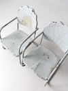 mid century art deco metal lounge chairs pair