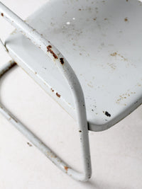 mid century art deco metal lounge chairs pair