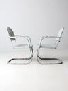 mid century art deco metal lounge chairs pair