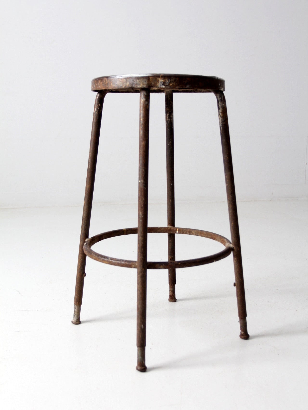 vintage industrial metal stool