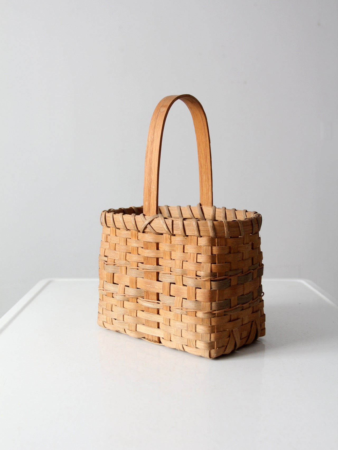 vintage handwoven splint basket