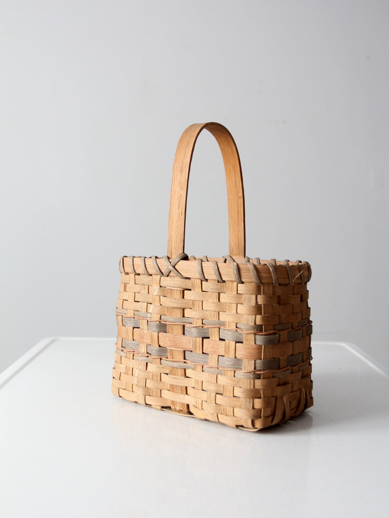 vintage handwoven splint basket