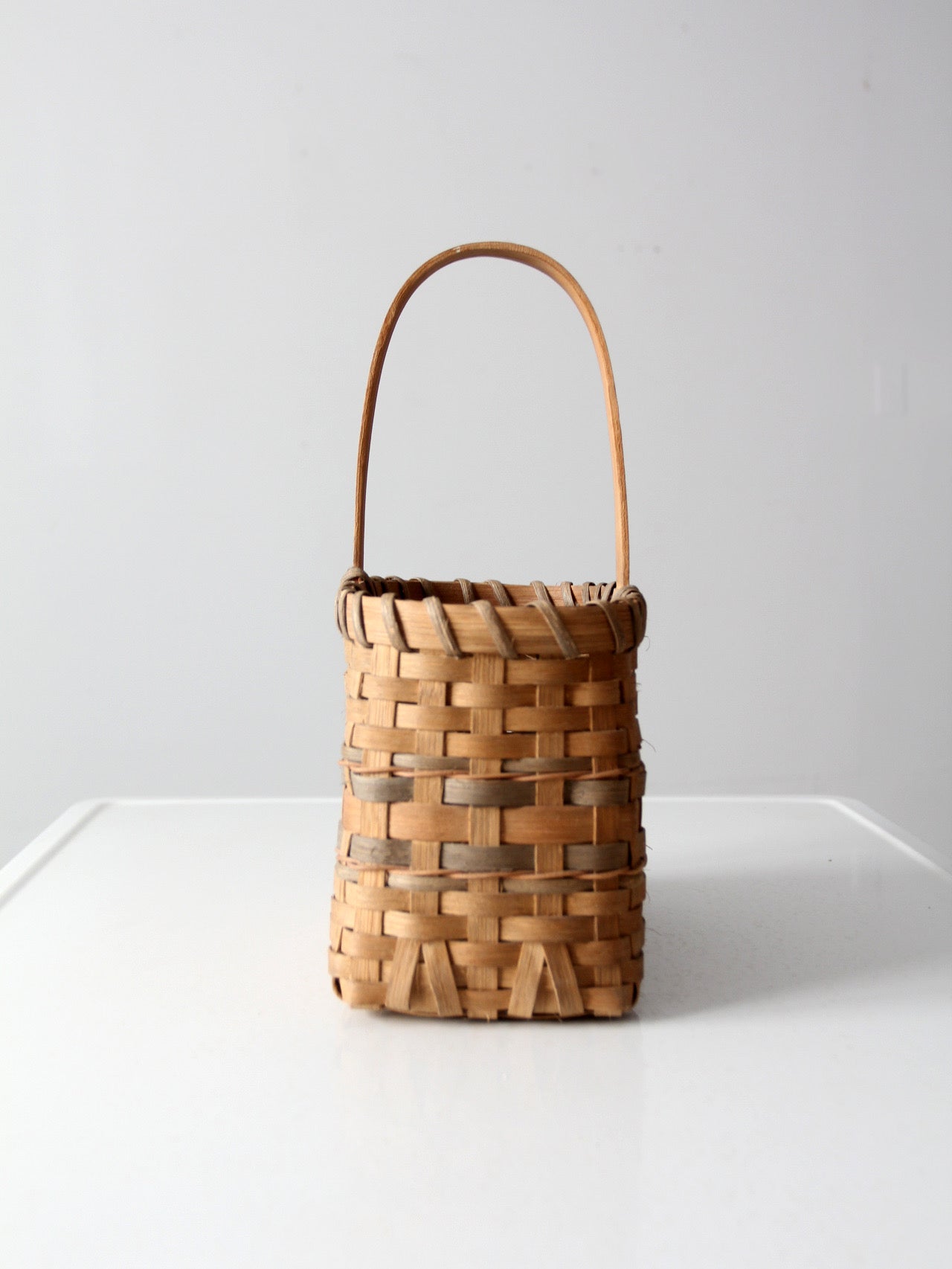vintage handwoven splint basket