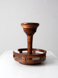 vintage rotating wood tabletop stand