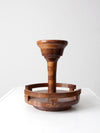 vintage rotating wood tabletop stand