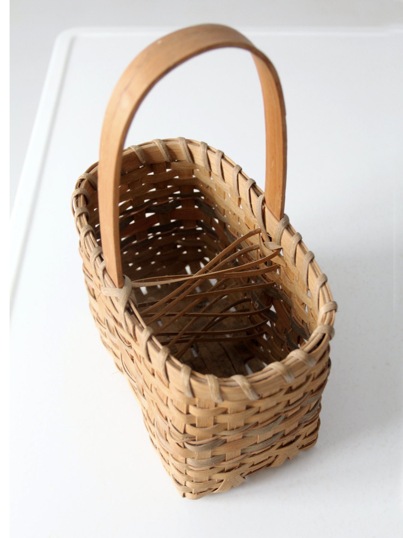 vintage handwoven splint basket