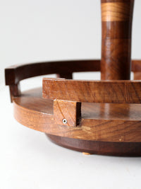 vintage rotating wood tabletop stand