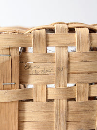 vintage handwoven splint basket