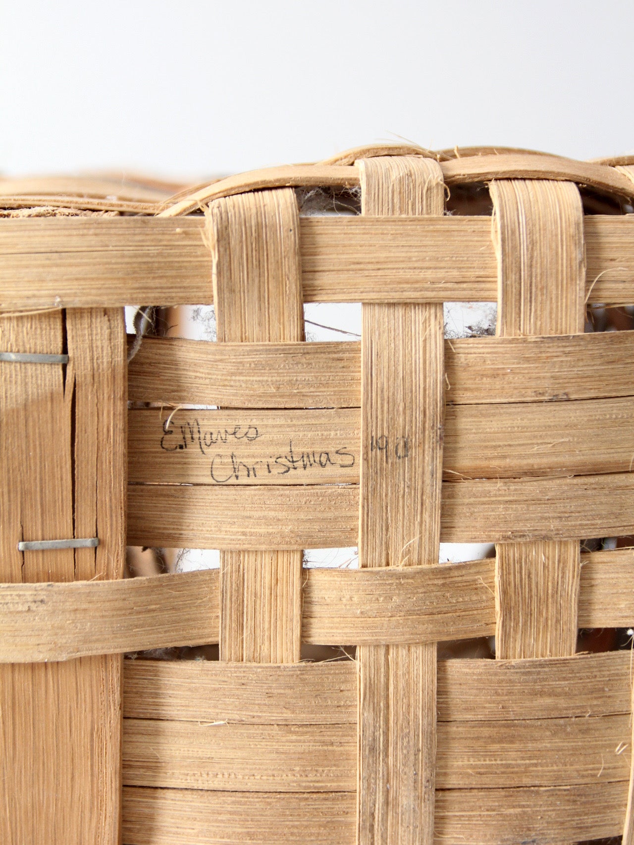 vintage handwoven splint basket