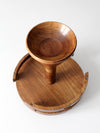 vintage rotating wood tabletop stand