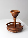 vintage rotating wood tabletop stand