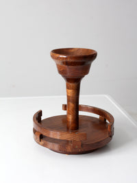 vintage rotating wood tabletop stand