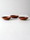 vintage hand carved wooden bowls set of 3
