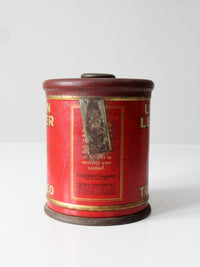 antique Union Leader tobacco tin canister