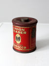 antique Union Leader tobacco tin canister