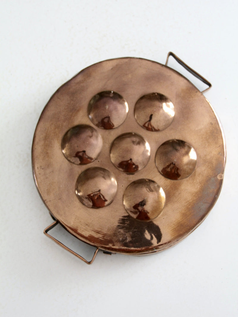 antique copper escargot pan