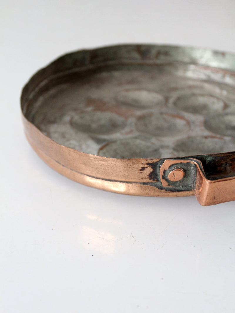 antique copper escargot pan