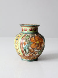 mid-century Italian majolica sgraffito vase