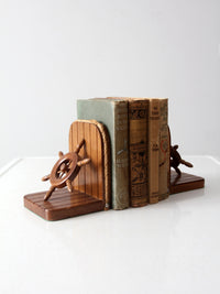 vintage wooden nautical bookends