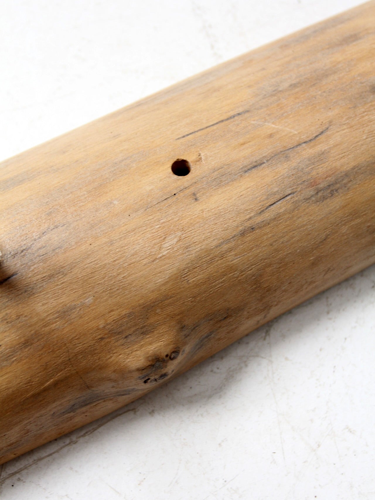 vintage hand-carved pine wall rack with peg hooks