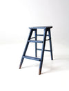 vintage wooden blue step stool