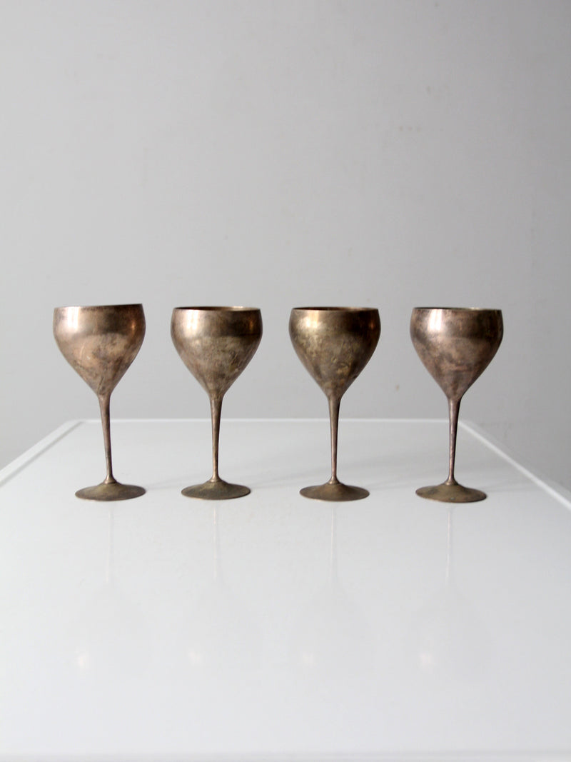 mid-century Leonard silver-plate goblets, set of 4