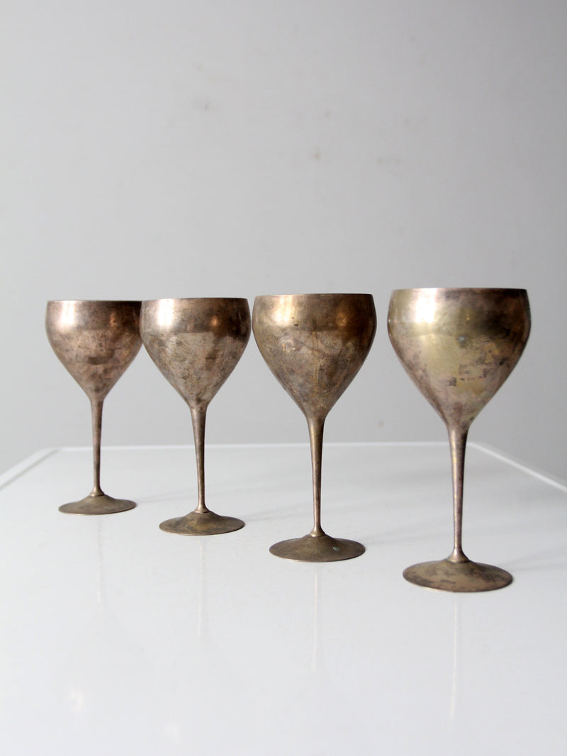 mid-century Leonard silver-plate goblets, set of 4