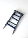 vintage wooden blue step stool